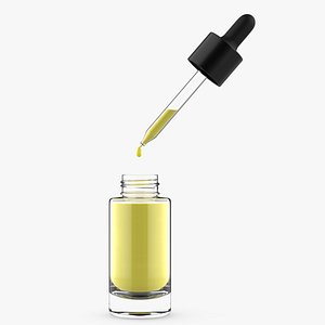 3D dropper bottle with drop
