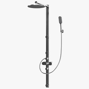 3D Thermostatic Shower Column with Overhead Shower model