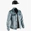 Chaqueta vaquera para hombre con camiseta y gorra 12