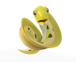 Morey eel animated fish low poly toon