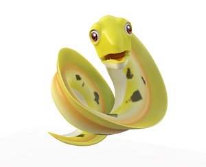 Morey eel animated fish low poly toon