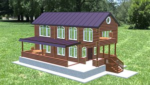 log house 3D model