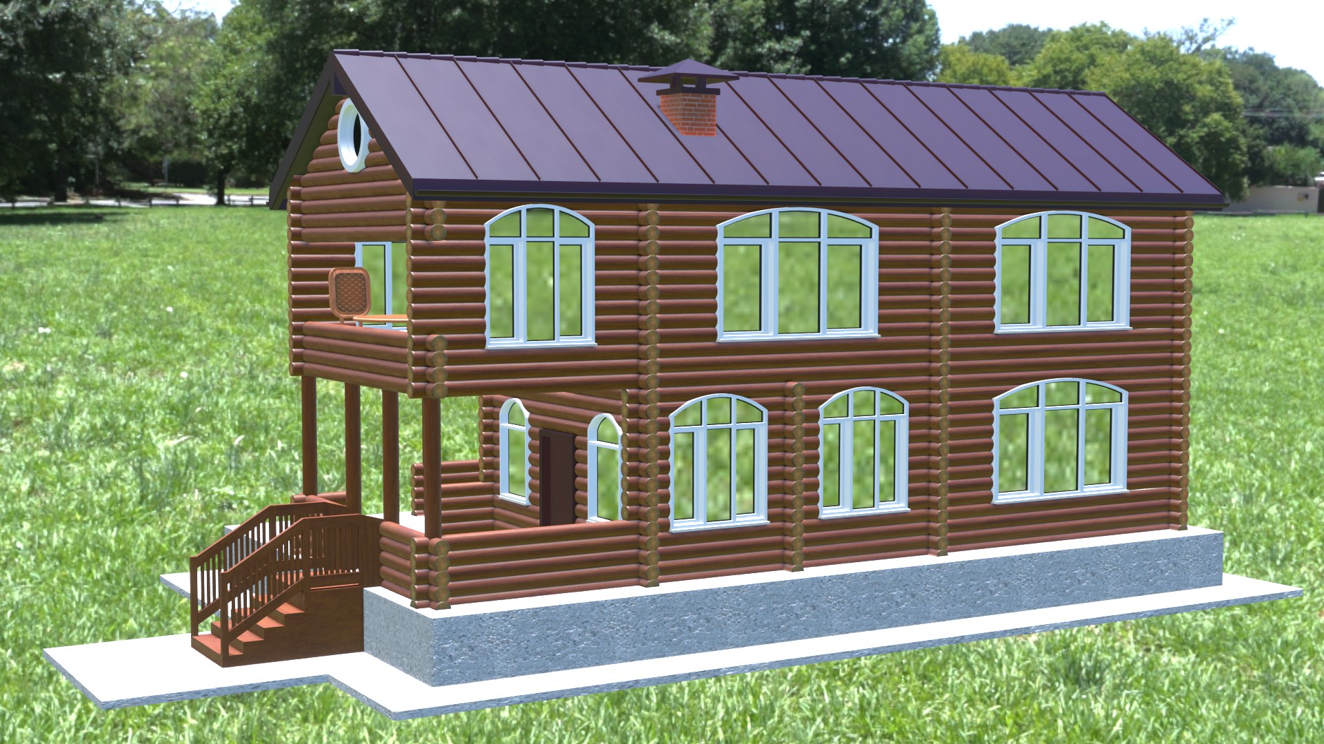 Log House 3D Model - TurboSquid 1696118