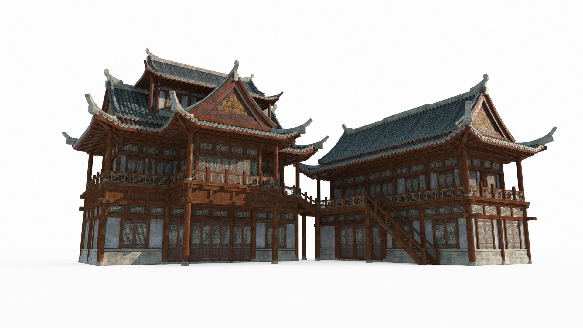 Asian Ancient Architecture Attic Attic Inn - TurboSquid 2429344