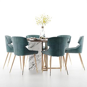 3D dining chair table