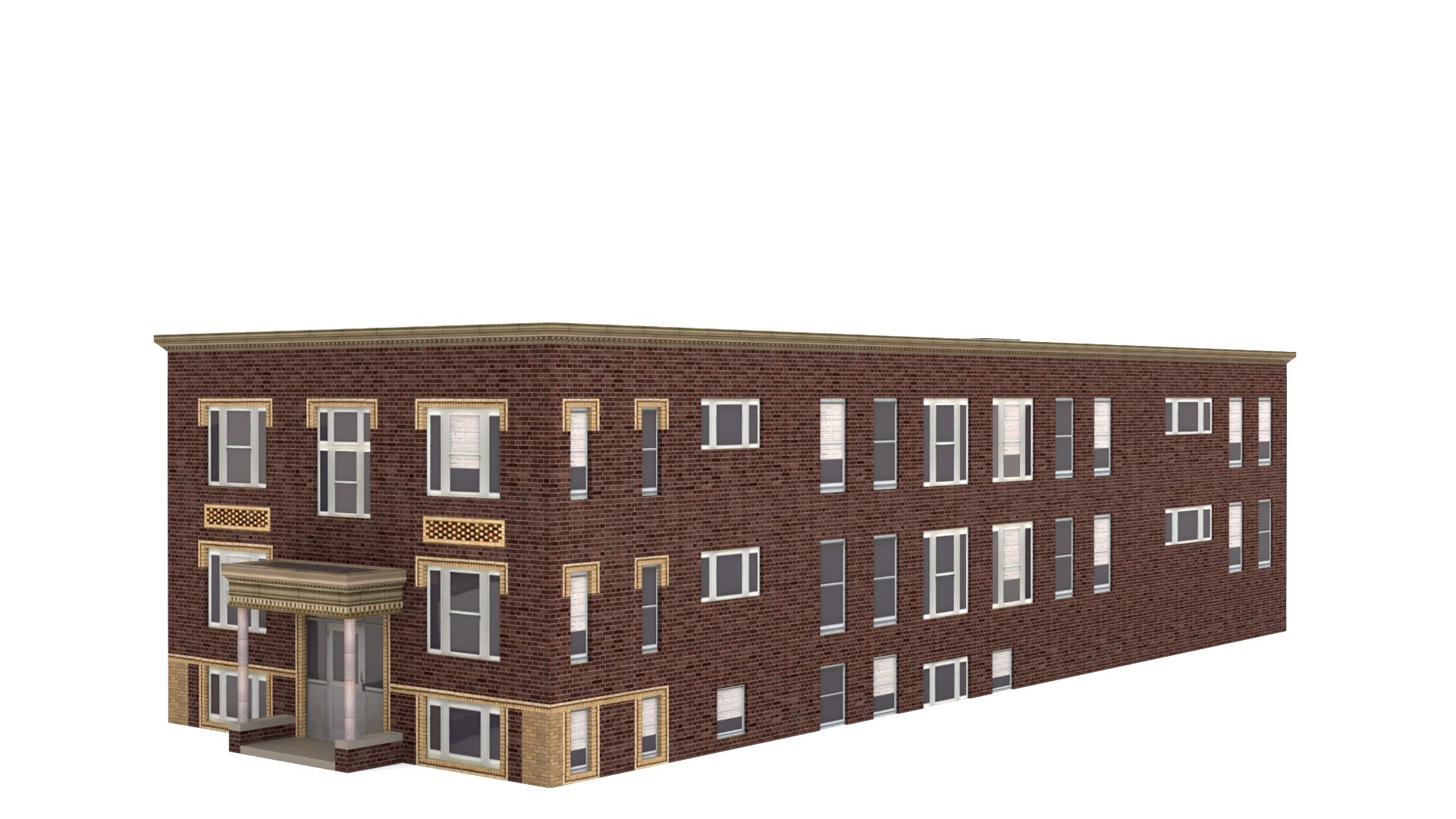 Hostel Apartment Building 3D Model - TurboSquid 2211878