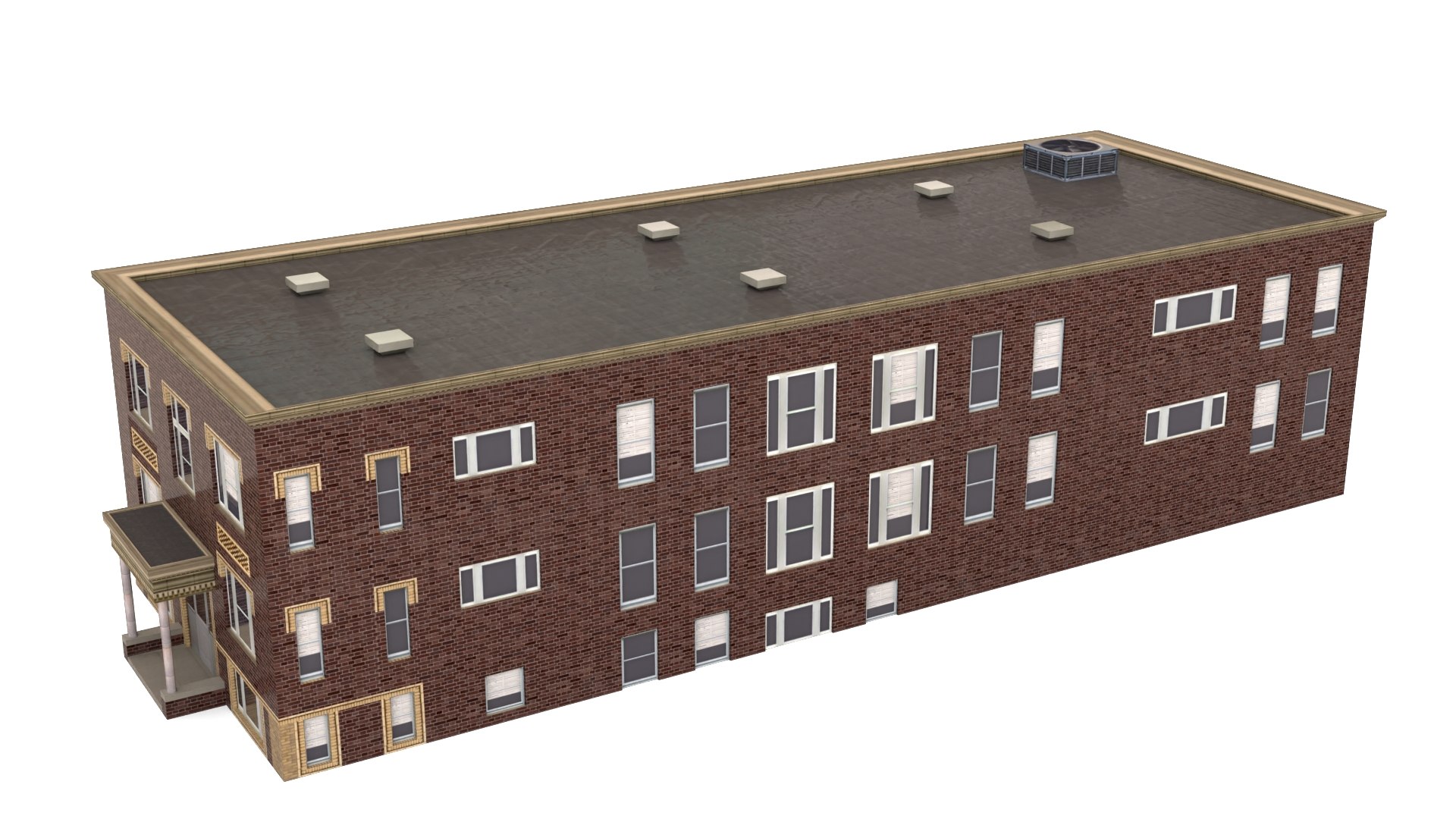 Hostel Apartment Building 3D Model - TurboSquid 2211878