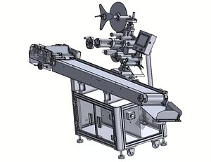High-Speed Automatic Flat Labeling Machine for Plastic Metal and Glass Containers 3D model