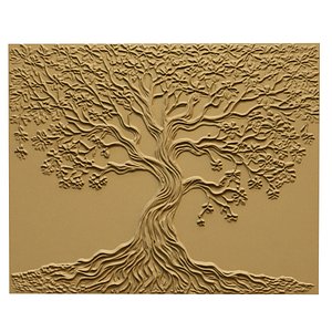 Modern Tree Decorative Relief Wall Decor Set STL Mural CNC 400 3D