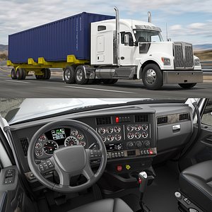 Semi Truck with 48ft ISO Container