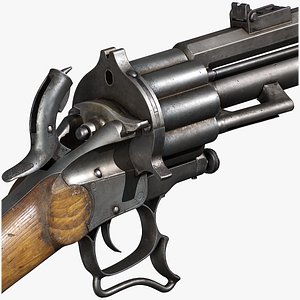 3D LeMat Centerfire Carbine -Triple A- PBR Game Ready Low Poly model