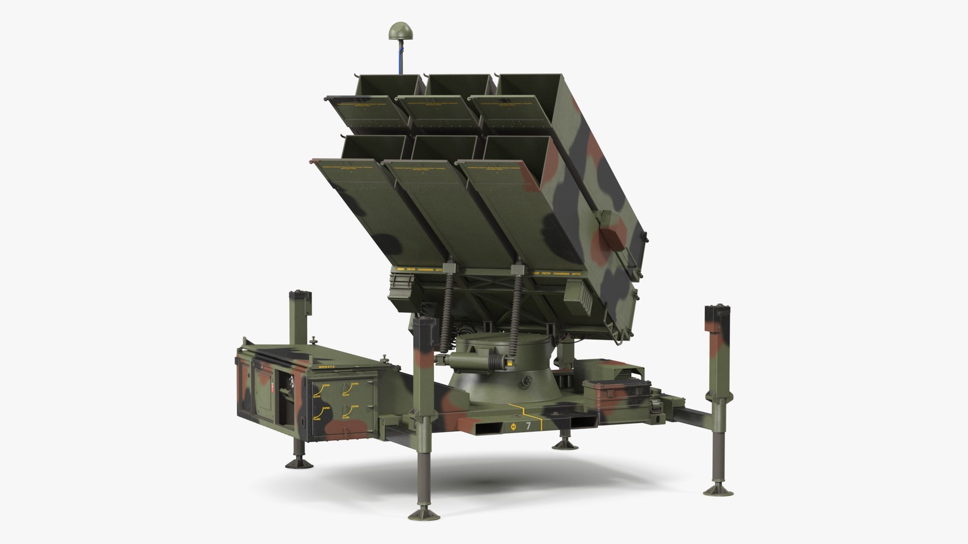 NASAMS Missile System Camouflage Ready to Attack 3D model preview