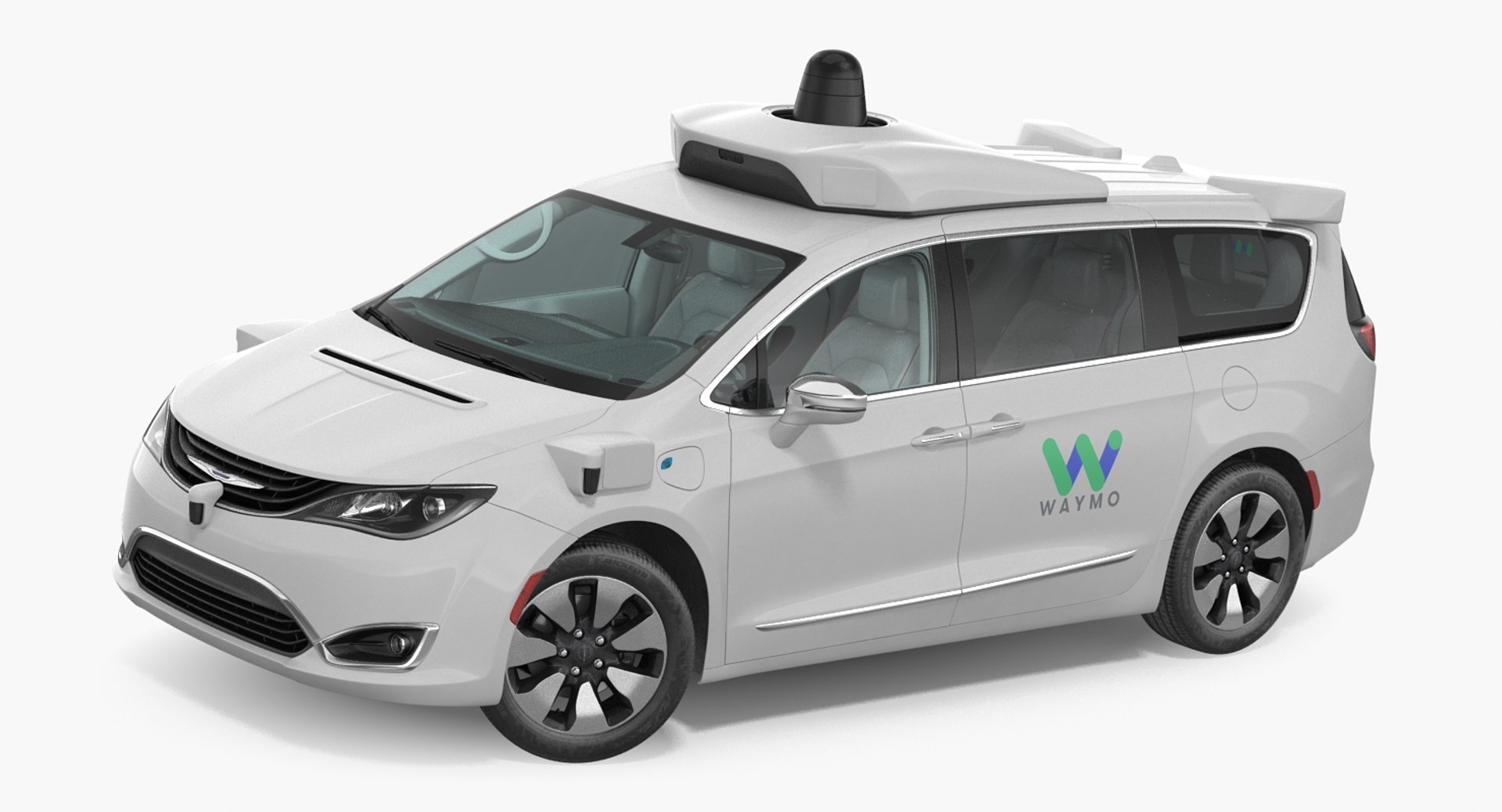 Self Driving Minivan Waymo NAIAS 3 Rigged 3D model preview