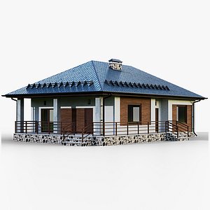 3D gameready house 3 type model