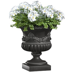 3D flowers in a classic Vase for decoration Patio Front Entrance model