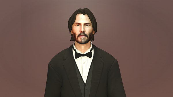 3D Keanu Reeves- John wick 3D character