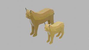 Cartoon Lynx Family