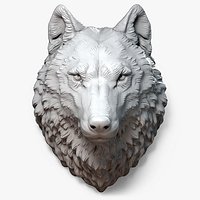 Wolf Head Sculpture Serious