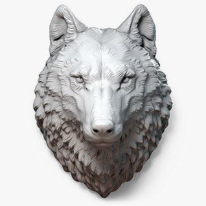 Wolf Head Sculpture Serious