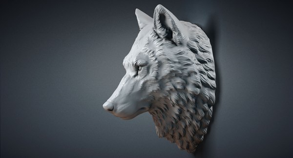 max wolf head sculpture