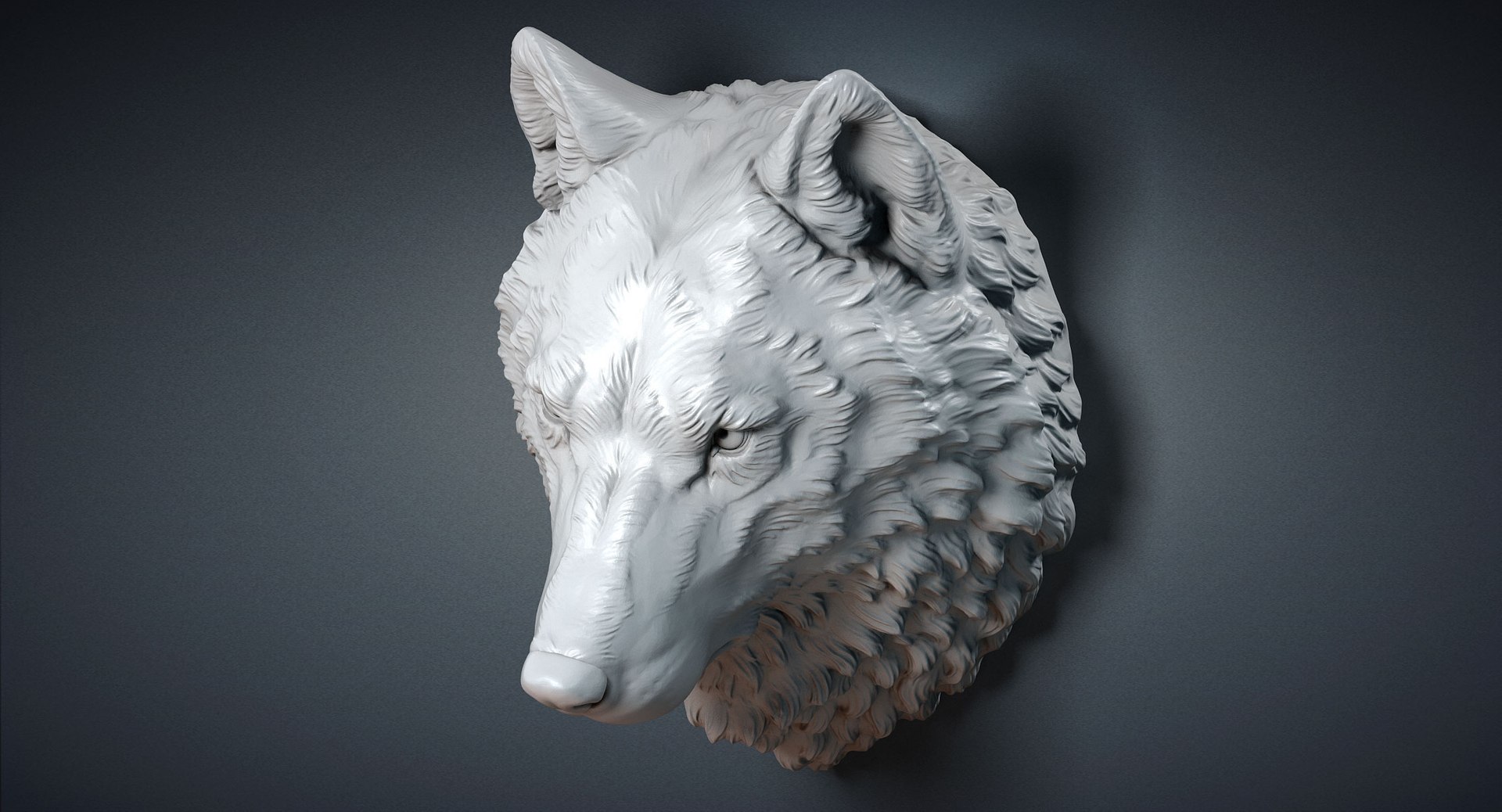 Max Wolf Head Sculpture