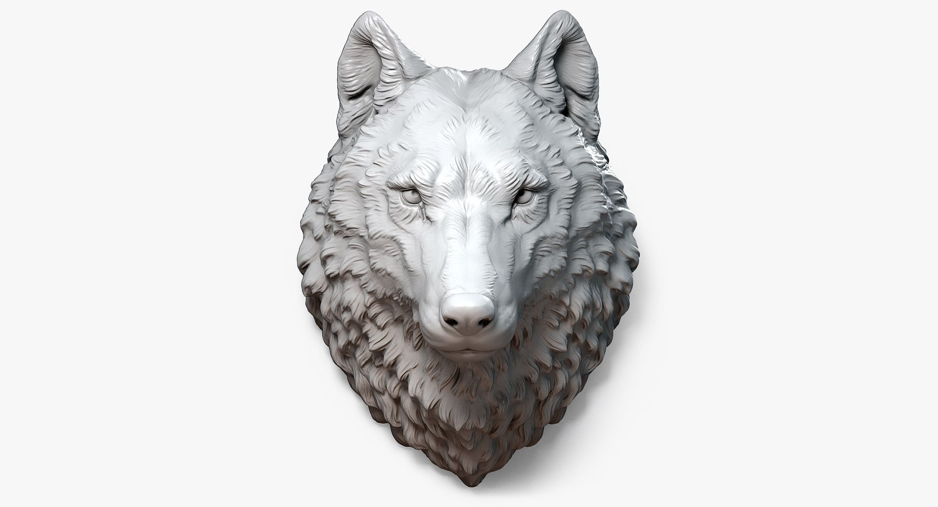 max wolf head sculpture
