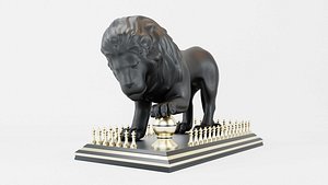 3D Lion King Chess Statue STL for 3D Printing model