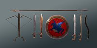 Low Poly Ancient Greek Weapons Pack