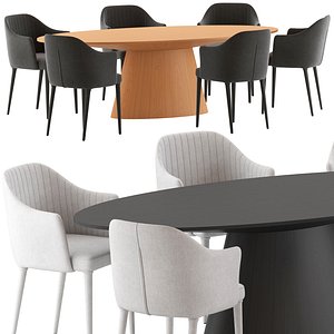 Globewest Carter Amrchair and Classique Oval Table model