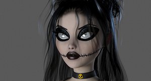 3d model gothic woman druilla