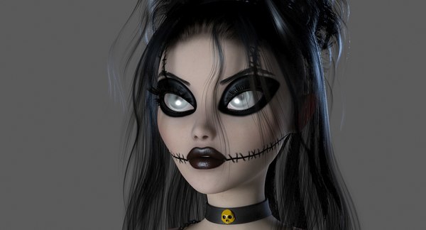 Gothic Female Outfit 3D model