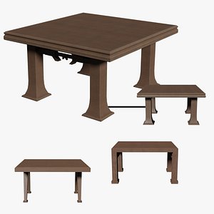 Deco Tables Wood Style NovaOneLine Lot 1 N1-3  Group 01- Low 3D model