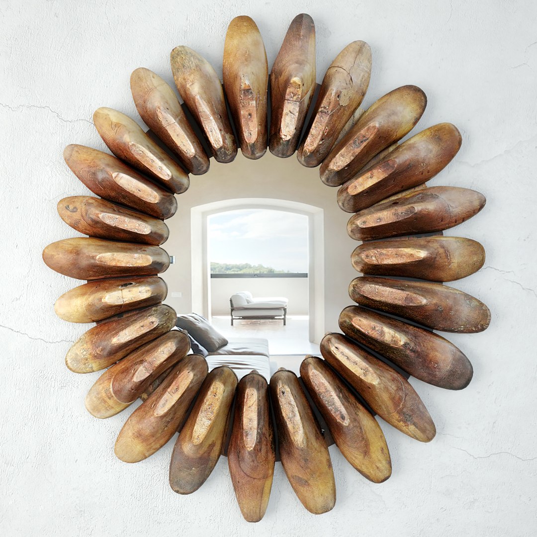 3D Old Wood Shoe Form Mirror TurboSquid 2128731