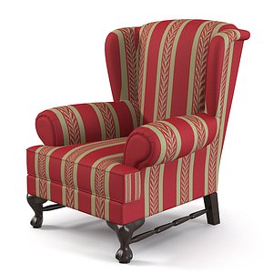 classic wing wingback 3d obj