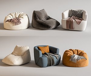 Lazy Sofa Beanbag Chair Tatami Sofa Fireplace Chair Sofa Armless Recliner Lounge Chair 3D model