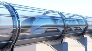 Hyperloop transport 3d model. Vray realistic materials and render 3ds max