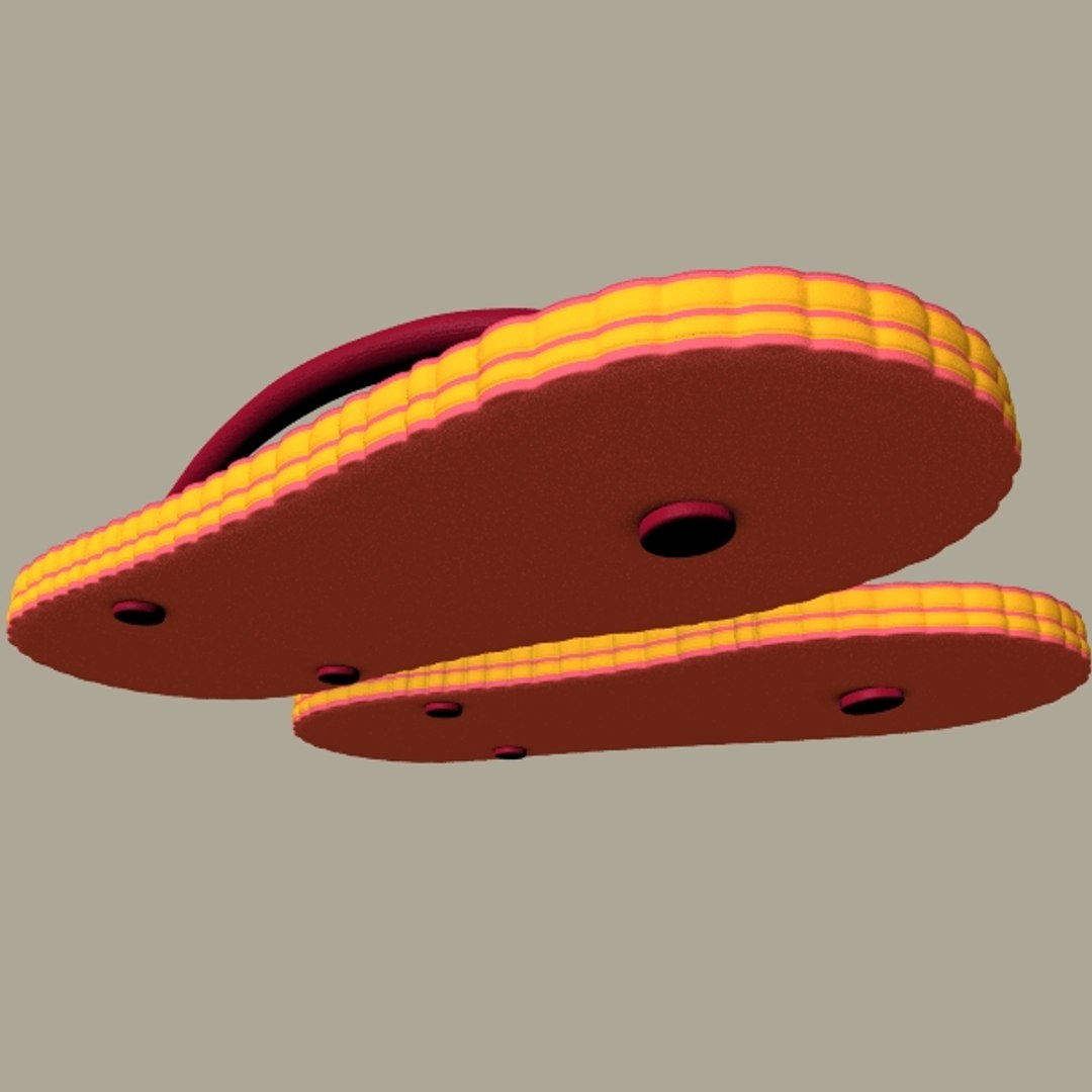 3d rubber slippers model