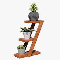 Indoor Plants with Wooden Stand