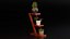 Indoor Plants with Wooden Stand 3D model