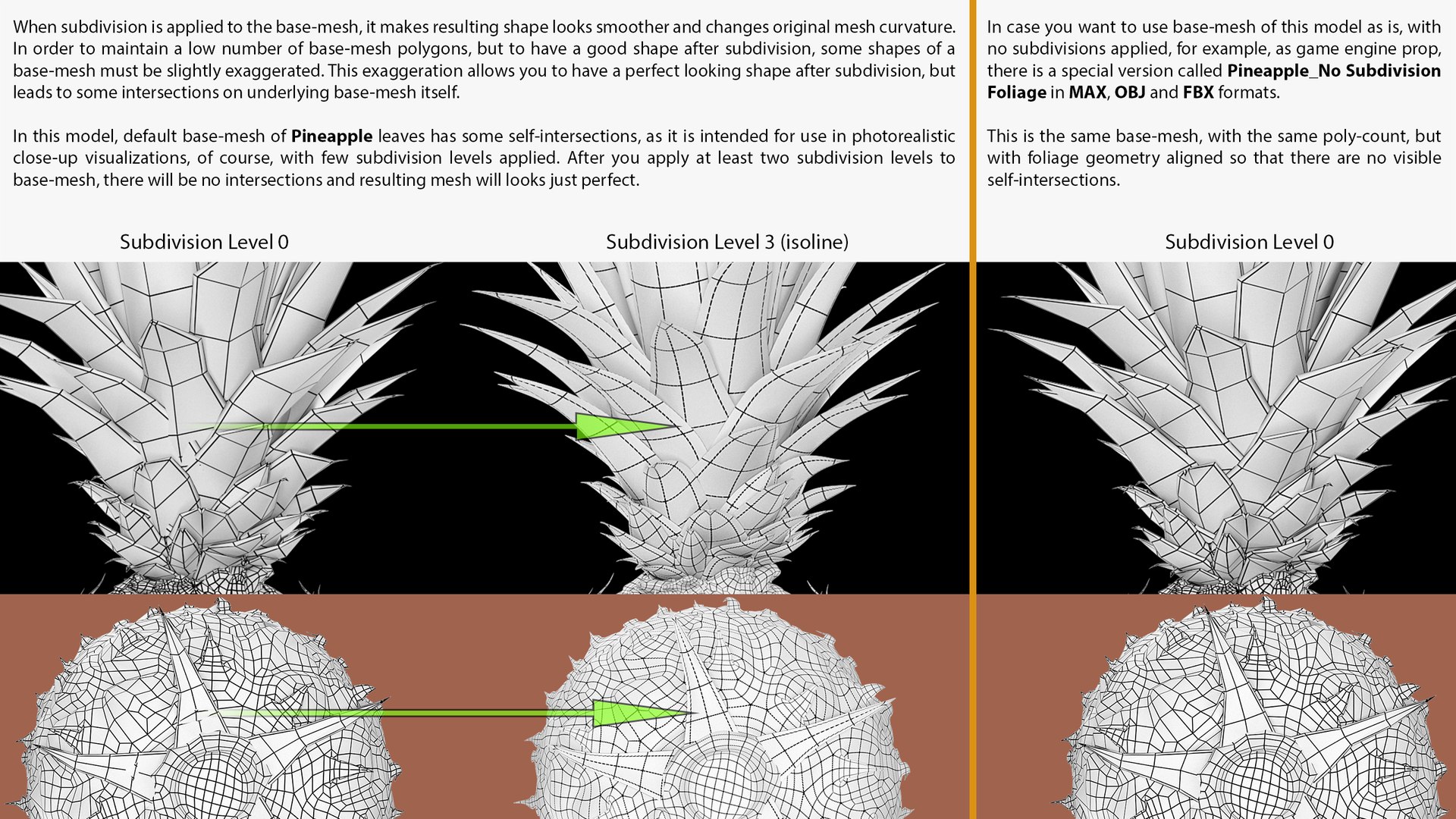 3D Ultra Detailed Pineapple model https://p.turbosquid.com/ts-thumb/Cd/tyalFN/Ep/22_02optimnosubdivisionfoliageexplanation/png/1639044511/1920x1080/fit_q87/31ec45087303b52ff5117045fa53005762d1aed5/22_02optimnosubdivisionfoliageexplanation.jpg