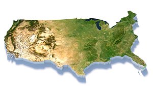 3D USA Terrain Map