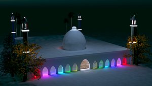 ramadan kareem mosque interior exterior 3D