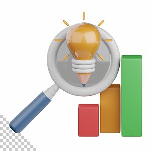 3d rendering insight isolated useful for business and finance design element