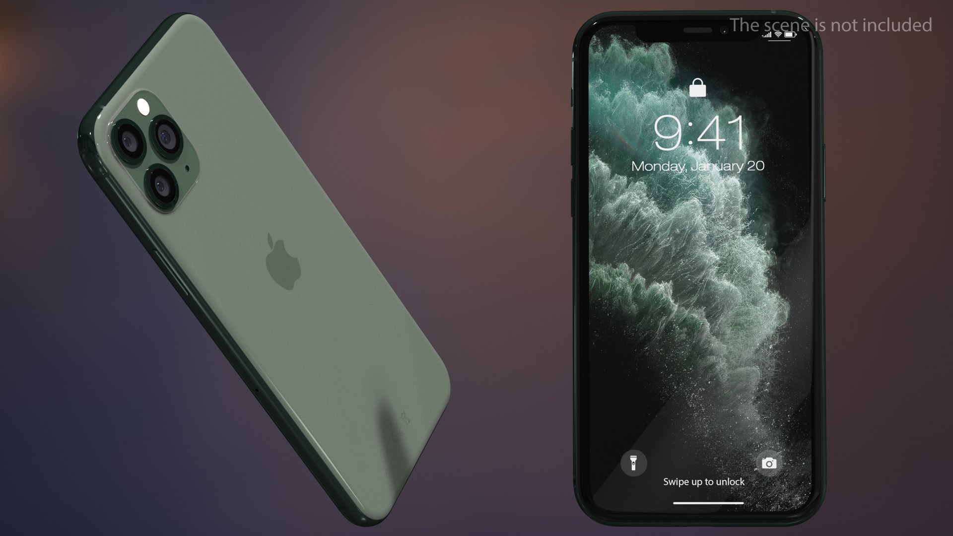 Apple iPhone 11 Pro Midnight Green 3D model preview
