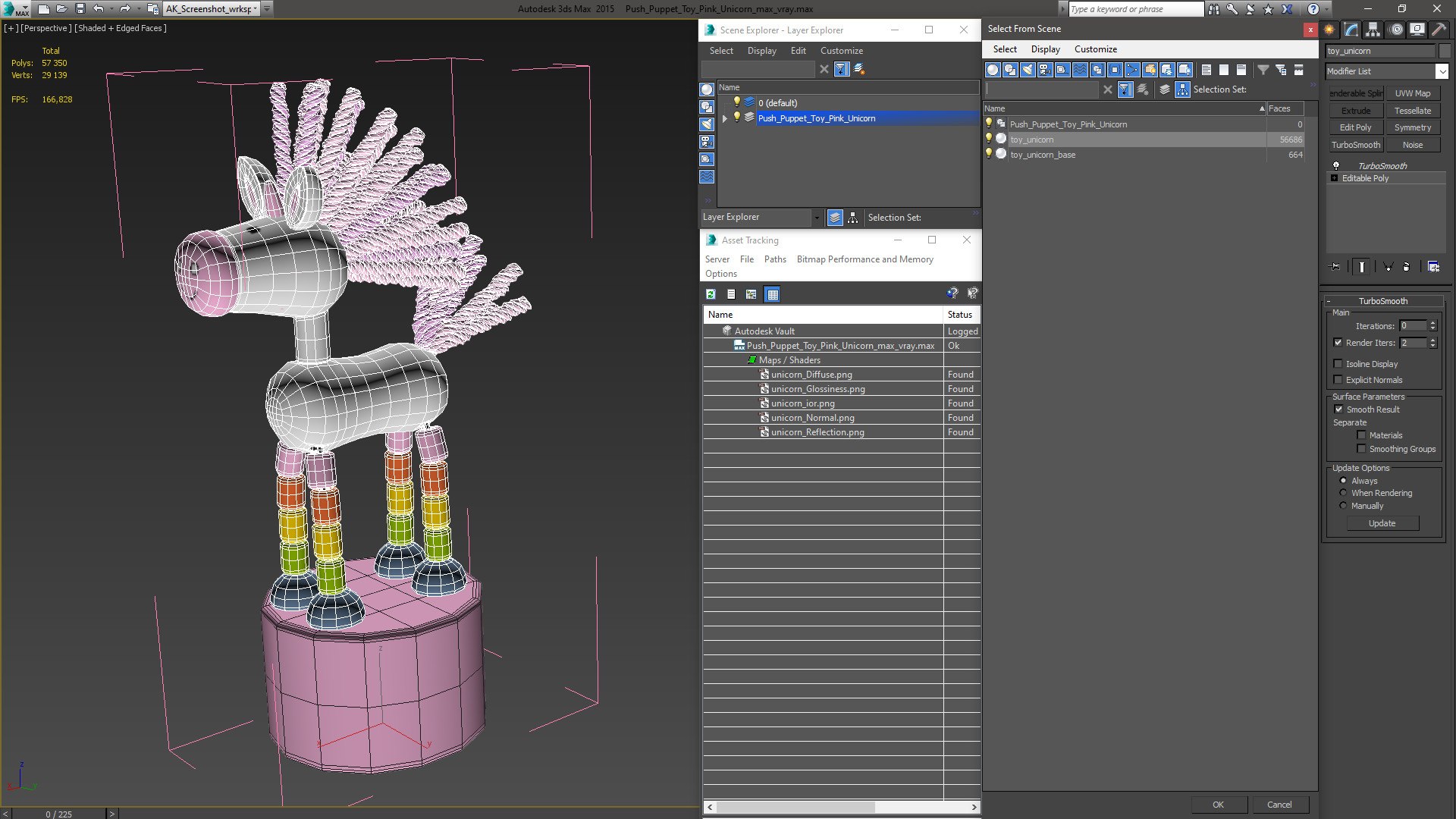 3D model Push Puppet Toy Pink Unicorn - TurboSquid 2015776