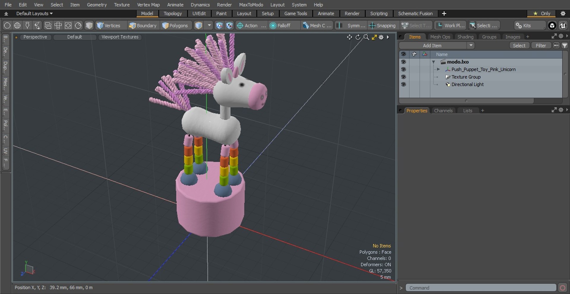3D model Push Puppet Toy Pink Unicorn - TurboSquid 2015776