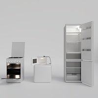Refrigerator microwave gas stove for the kitchen