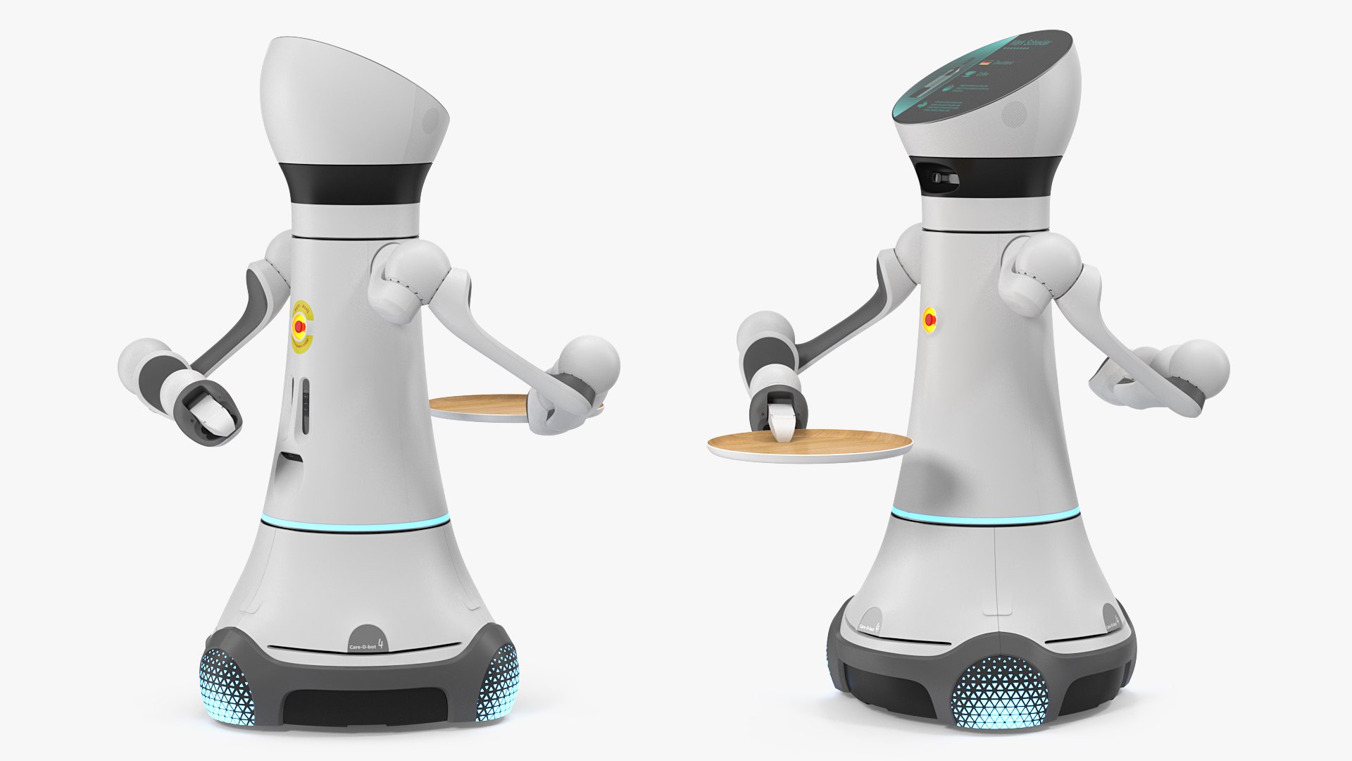 Careobot 4 Service Robot with Empty Tray 3D model preview