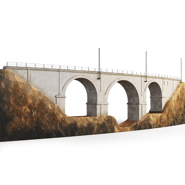 3D model Train bridge span viaduct