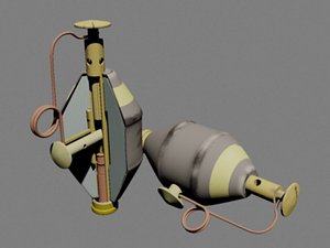 3d german wwii handgranate 343d
